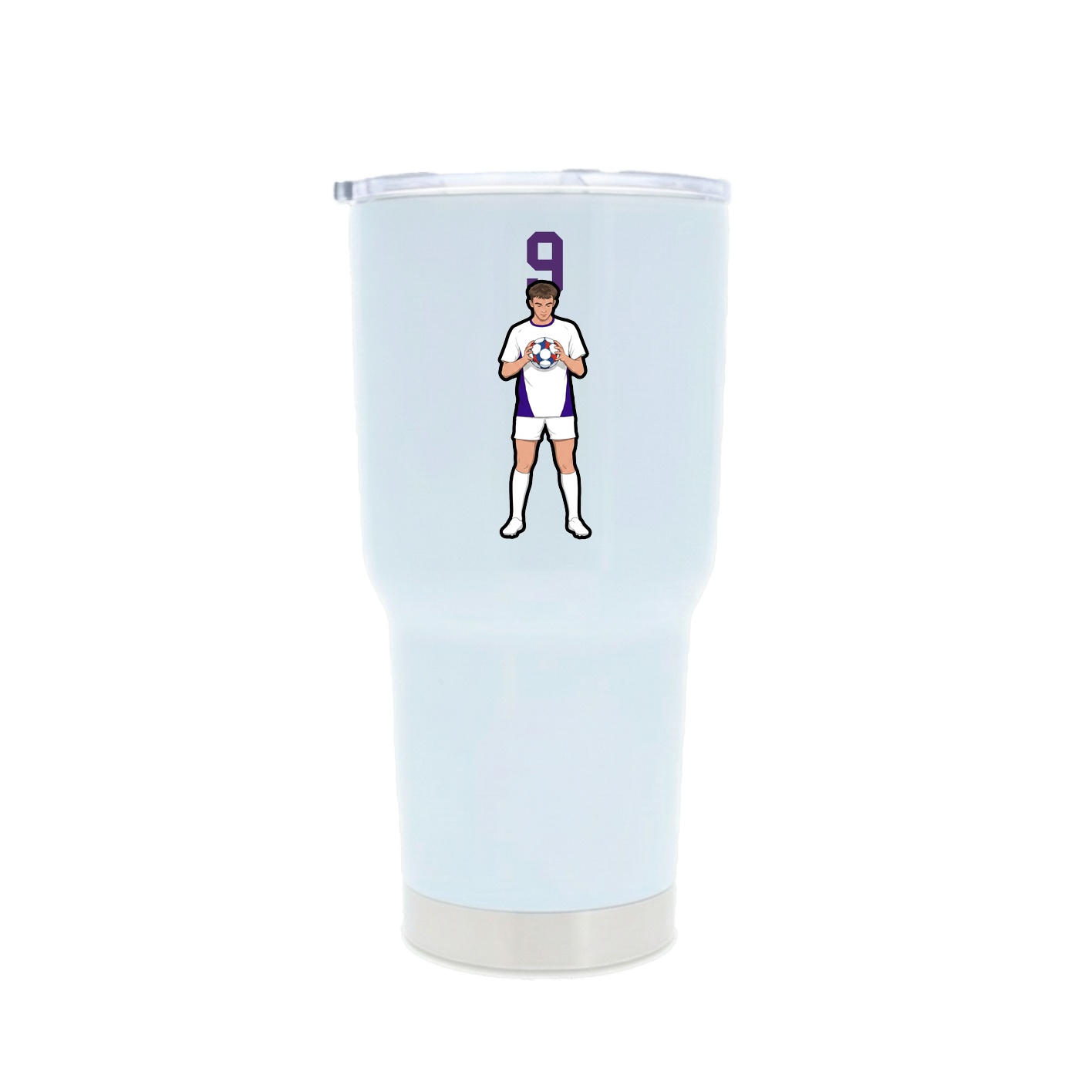 30oz Stainless Steel Tumbler — Number Top in White
