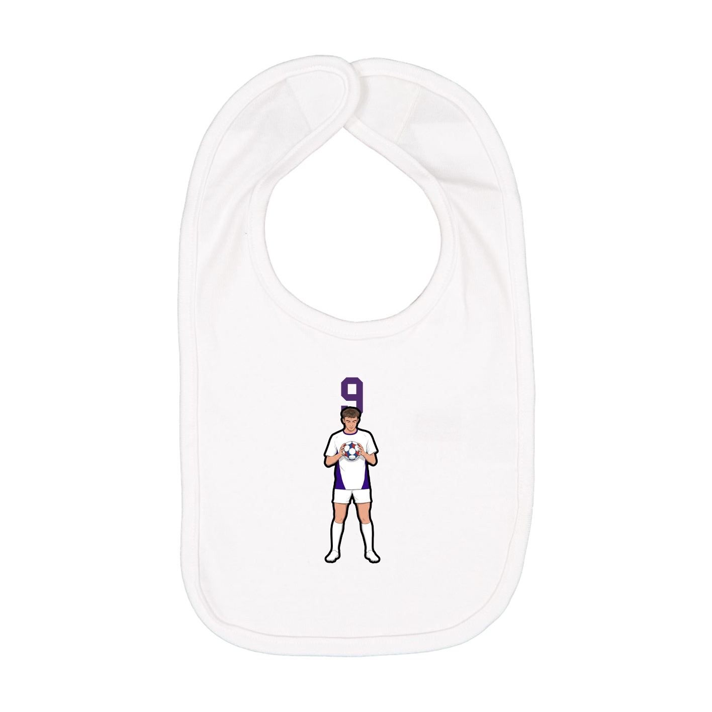 Infant Bib — Number Top in White