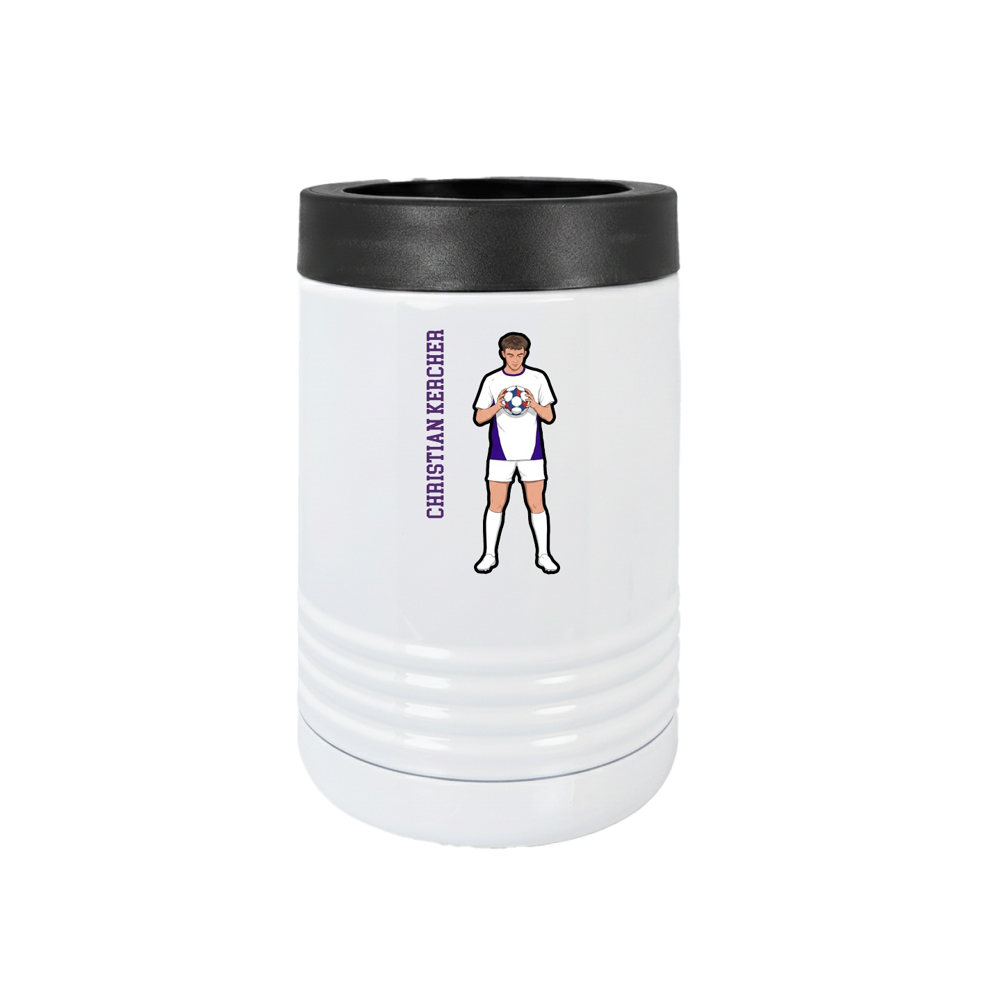 Beverage Holder — Name Vertical in White