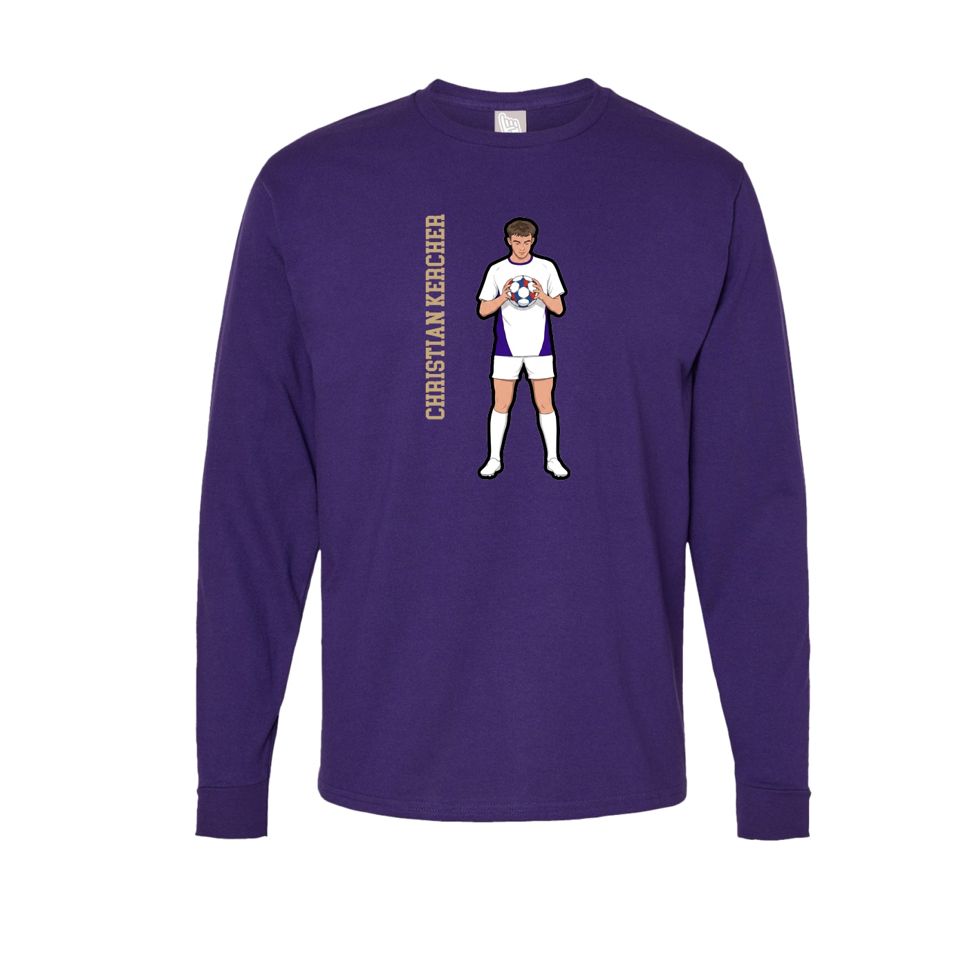 Long Sleeve Tee — Name Vertical in Purple