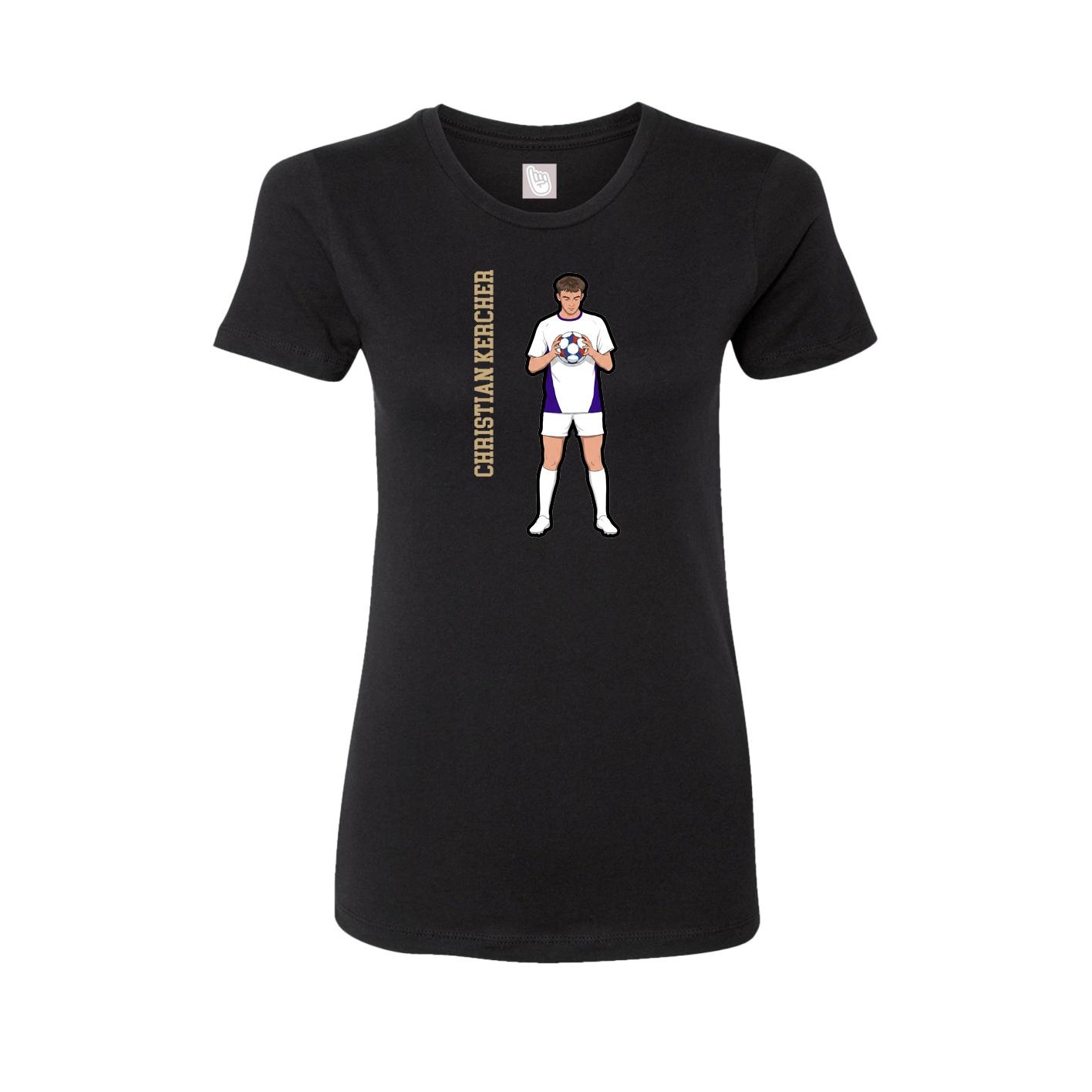 Womens Tee — Name Vertical in Black