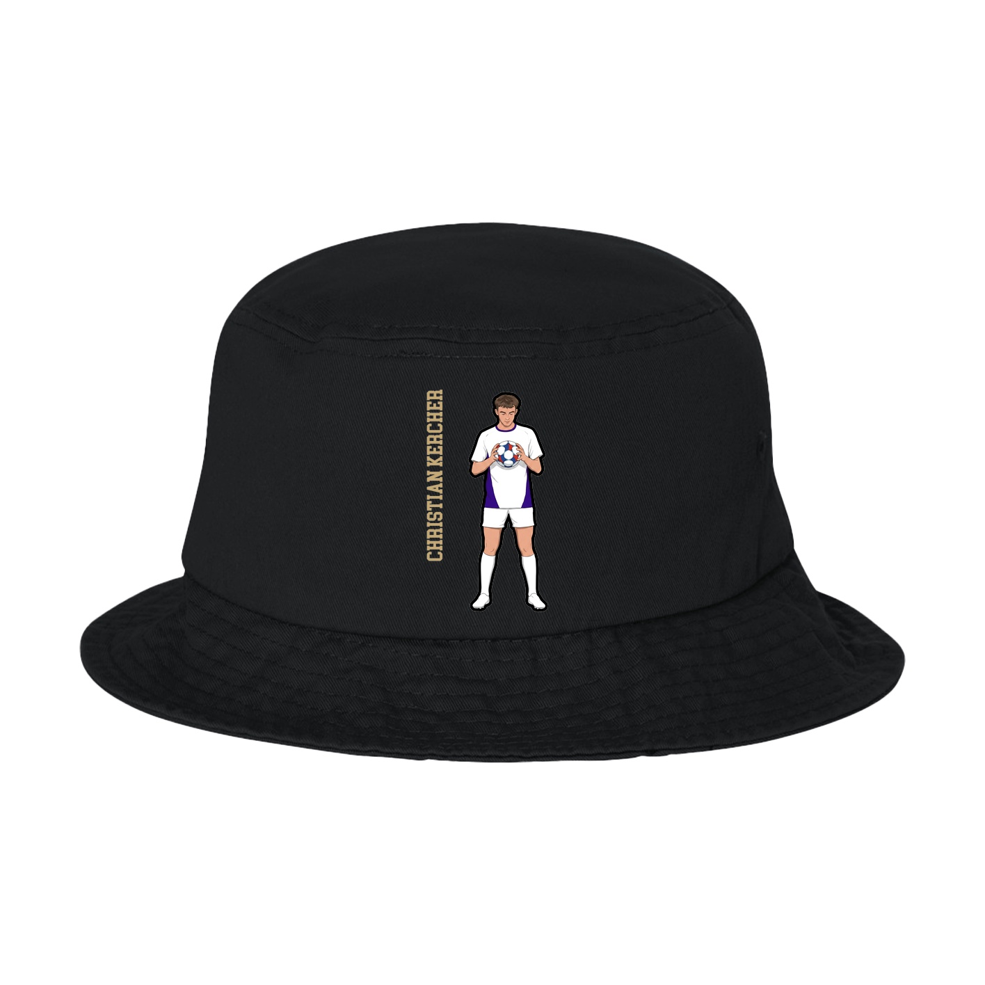 Bucket Cap — Name Vertical in Black