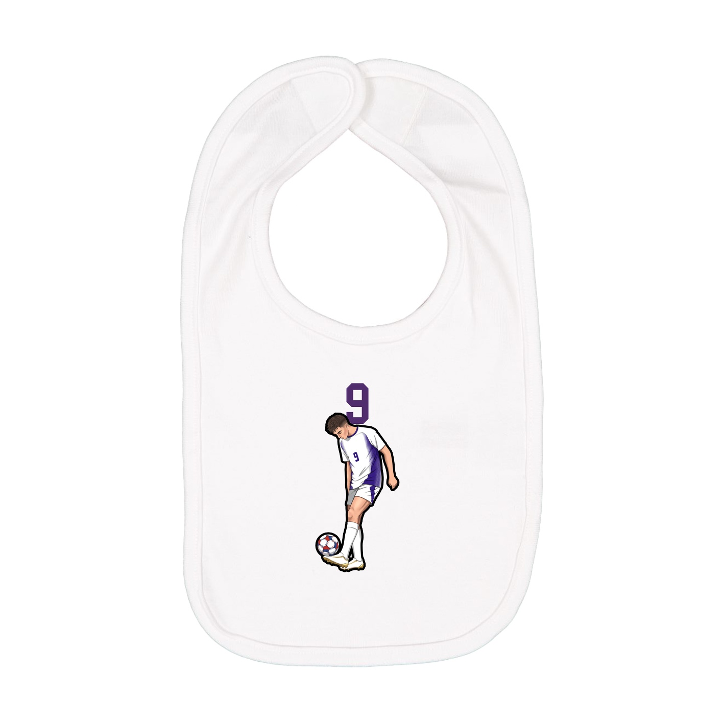 Infant Bib — Number Top in White