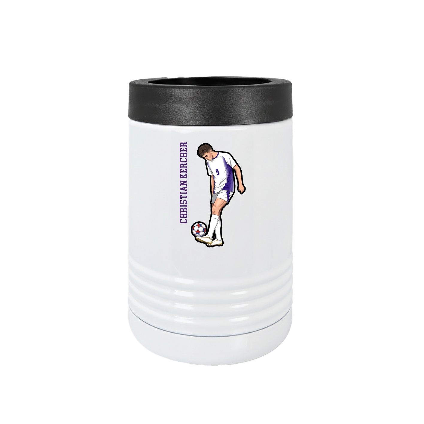 Beverage Holder — Name Vertical in White