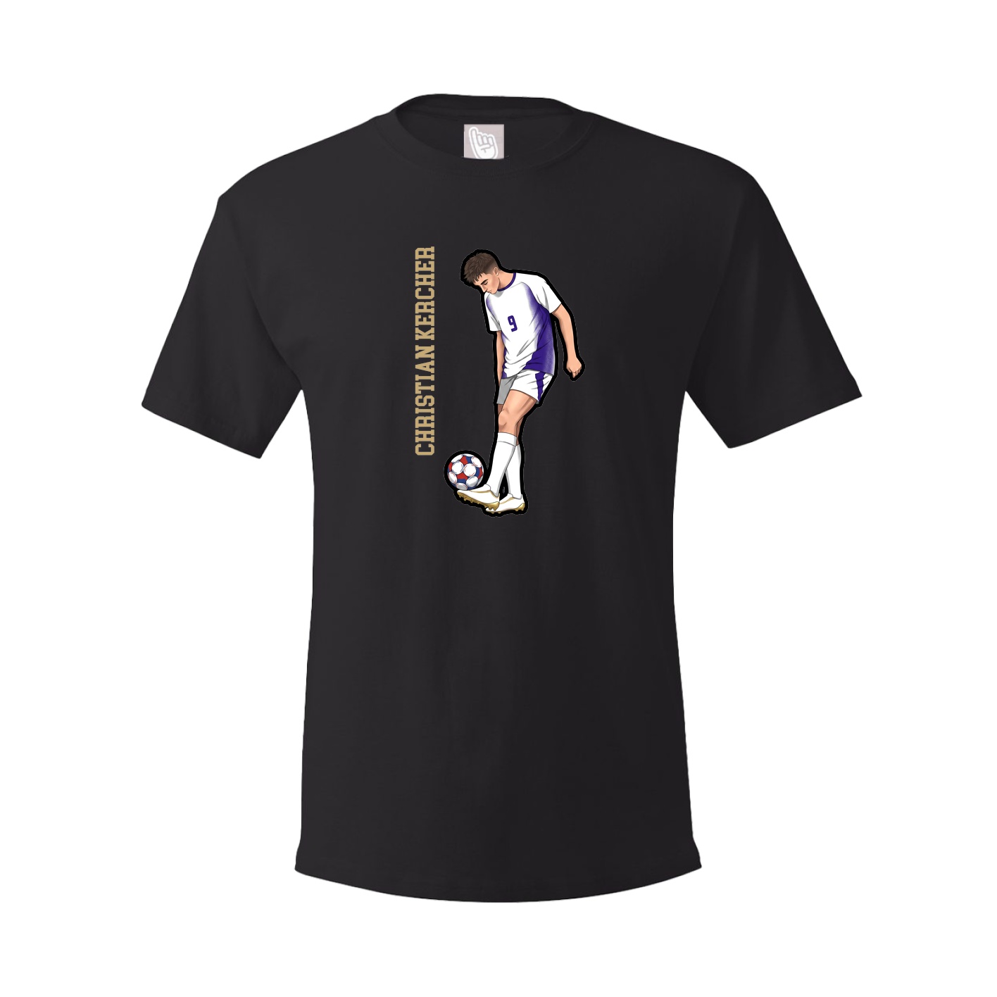Youth Tee — Name Vertical in Black