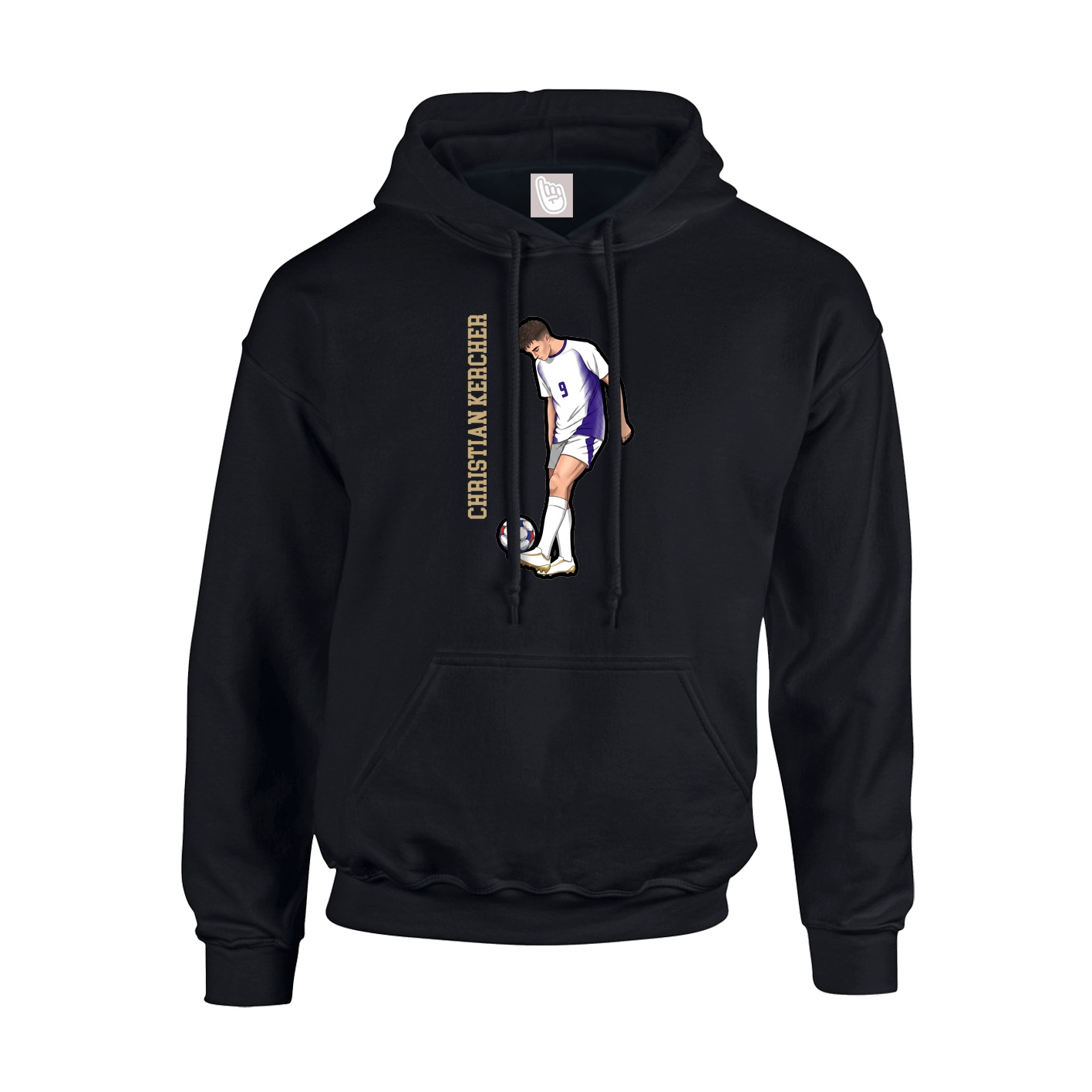 Youth Hoodie — Name Vertical in Black