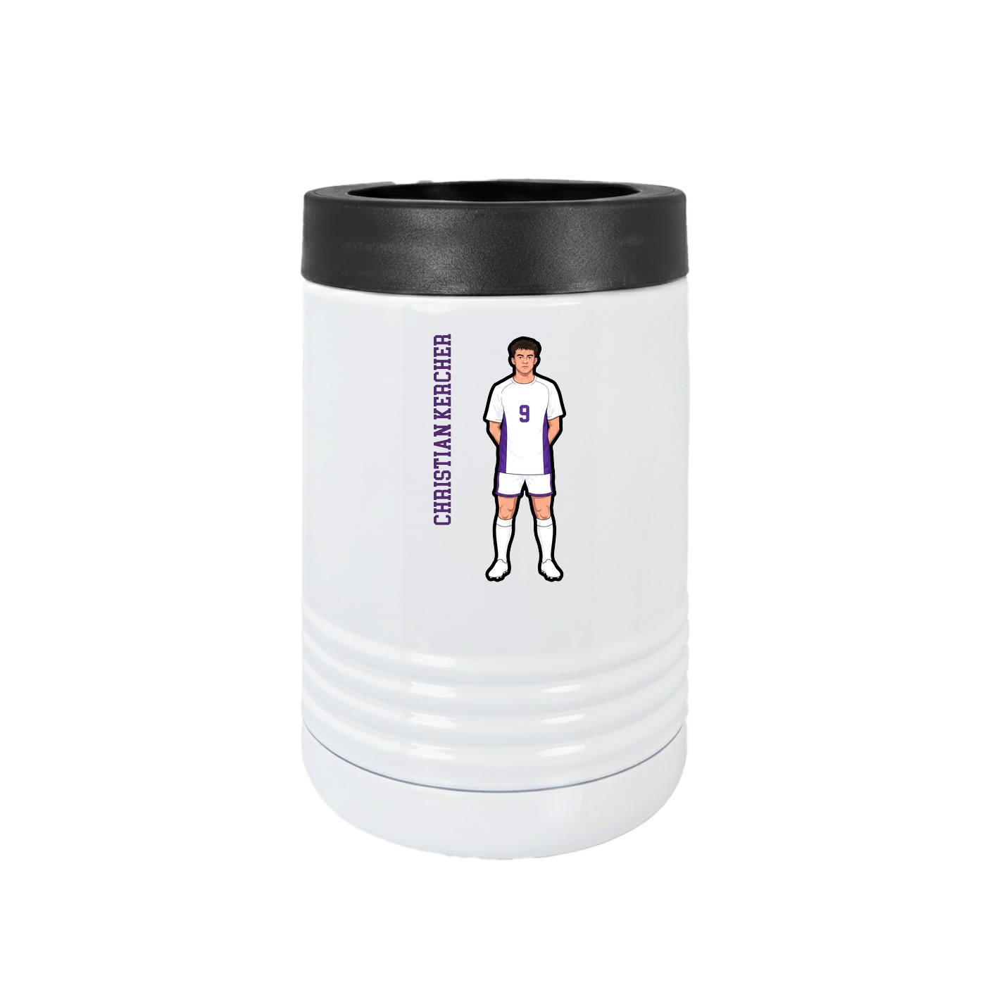 Beverage Holder — Name Vertical in White