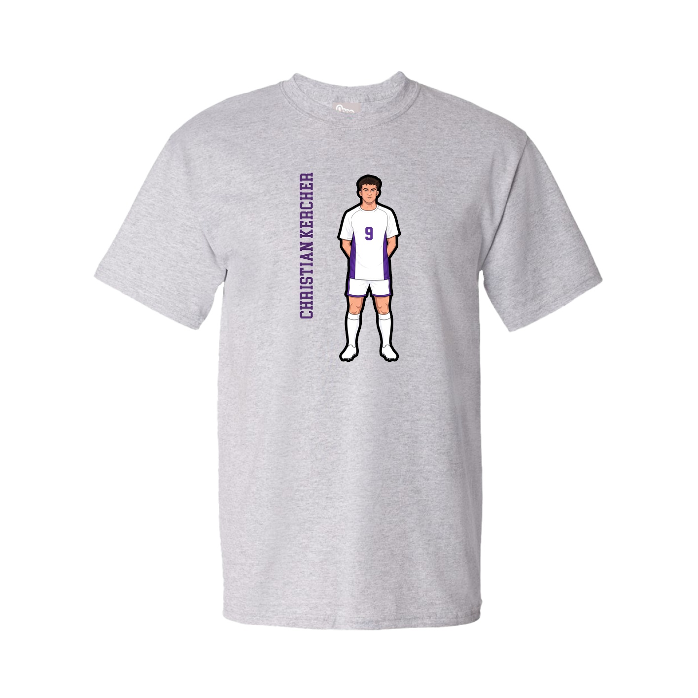 Tee — Name Vertical in Grey