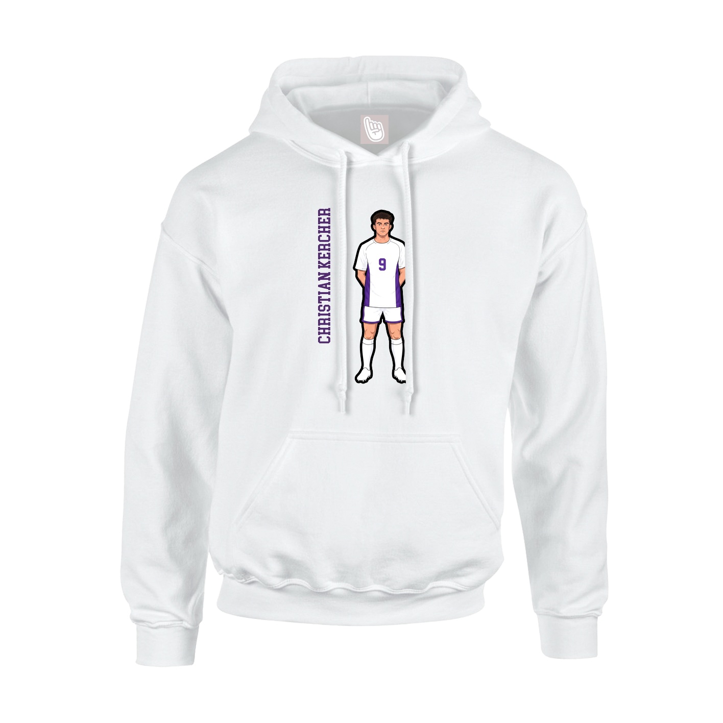 Hoodie — Name Vertical in White