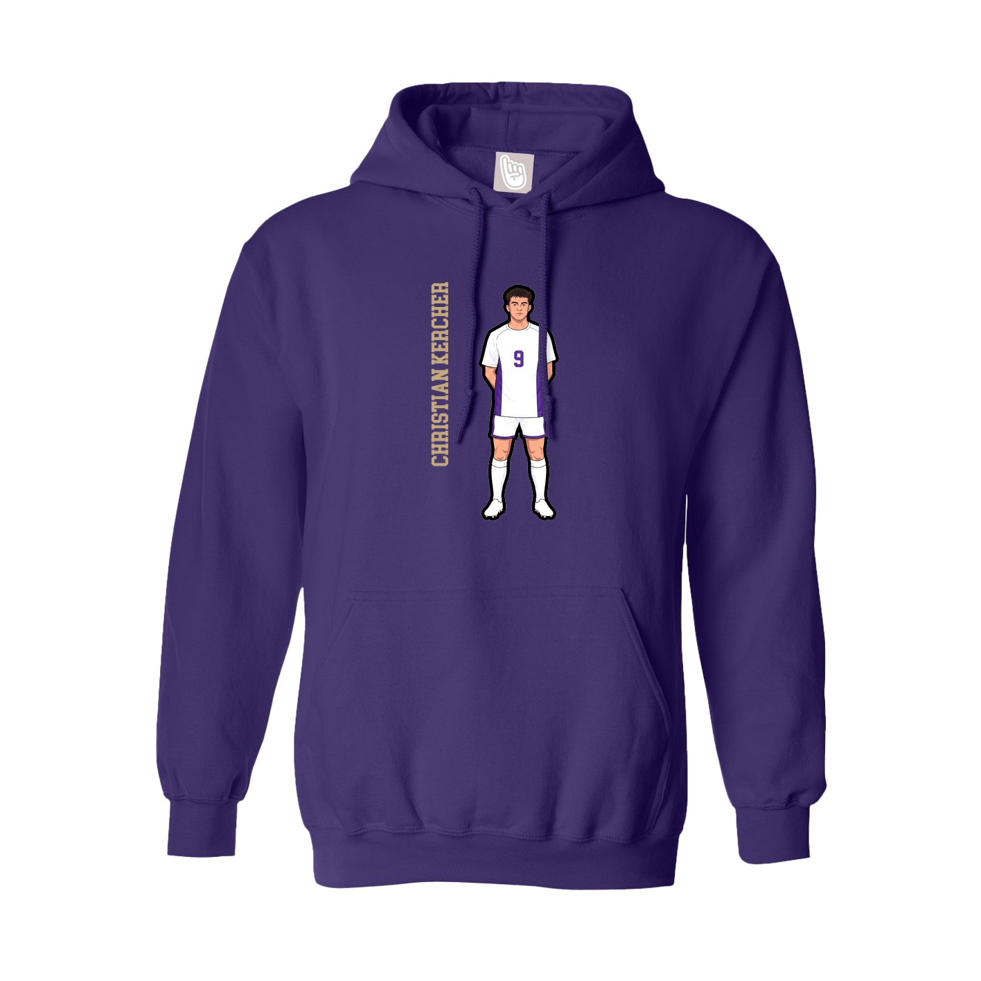 Youth Hoodie — Name Vertical in Purple
