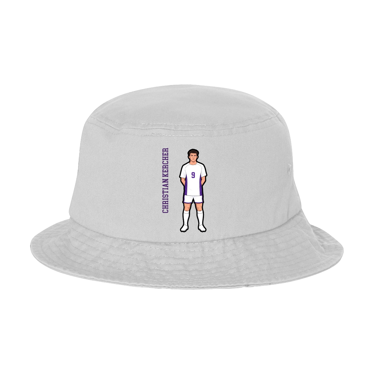 Bucket Cap — Name Vertical in White
