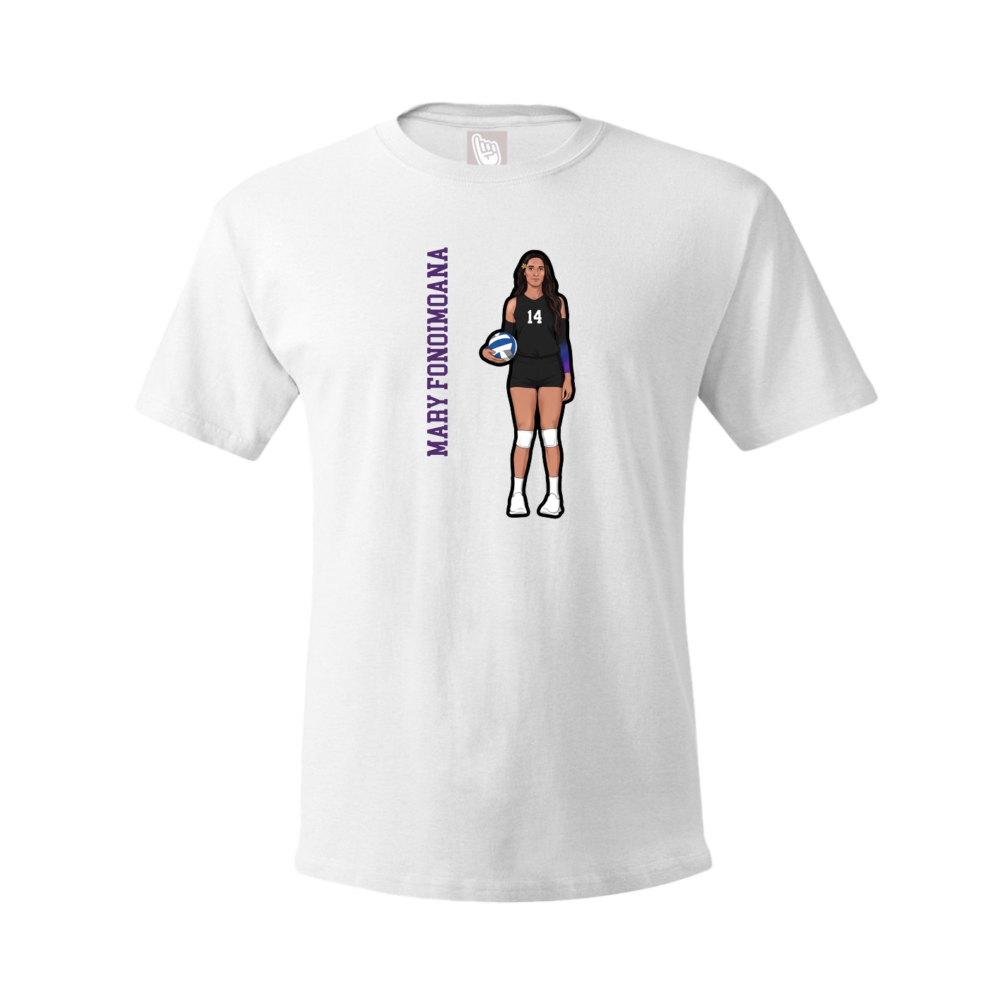 Youth Tee — Name Vertical in White