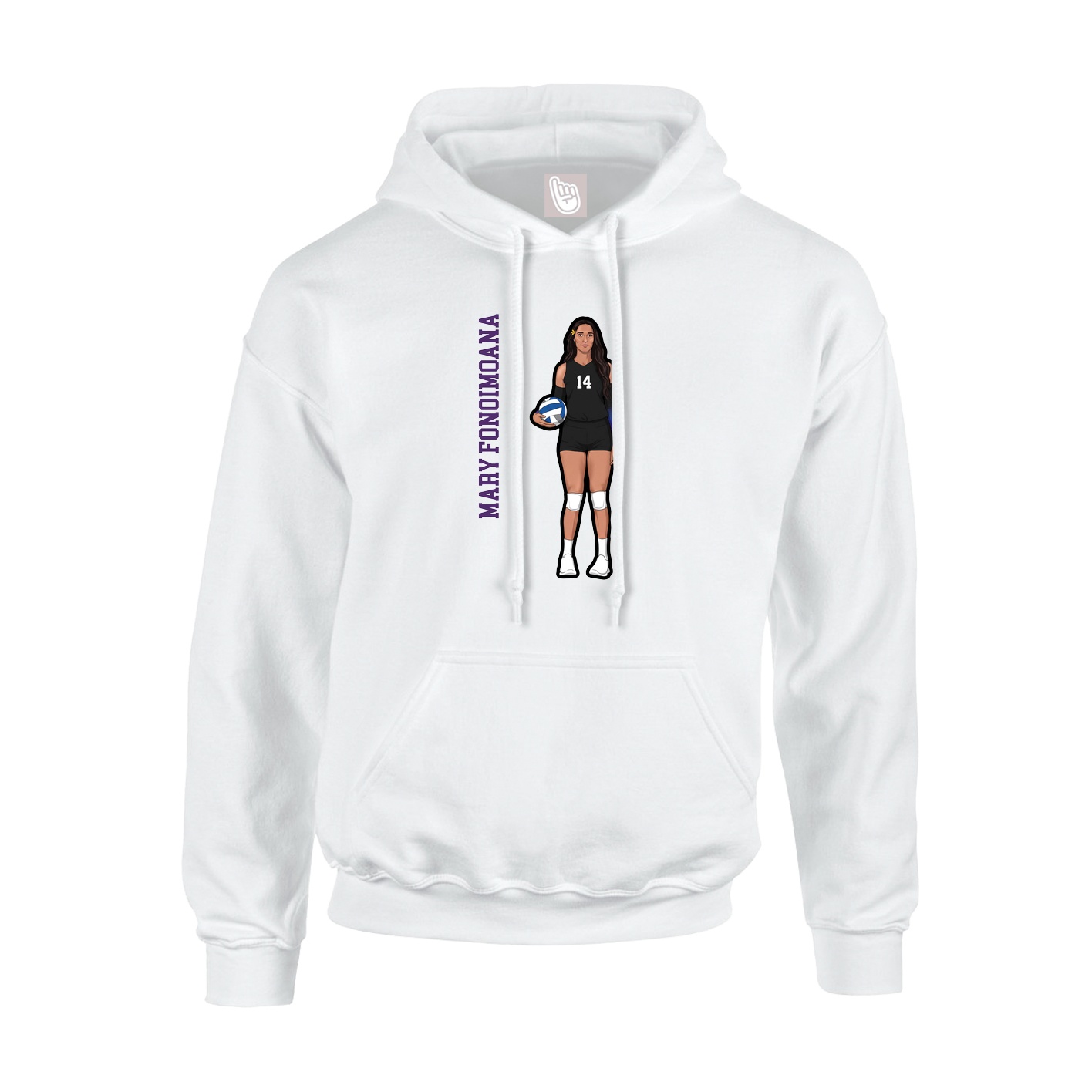 Youth Hoodie — Name Vertical in White