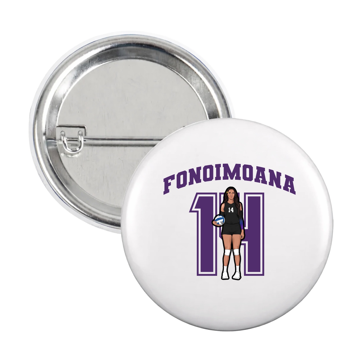 Game Day Button — Number in White