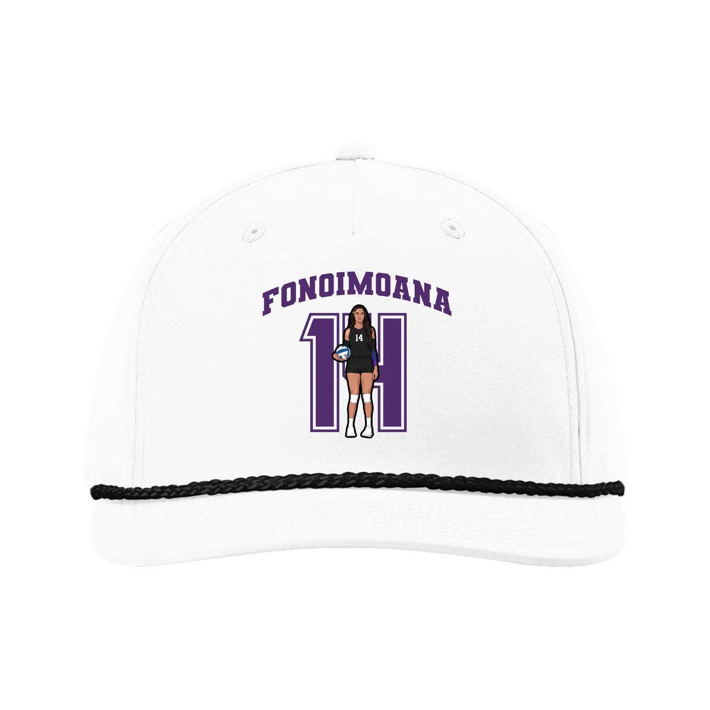 Five-Panel Classic Rope Cap — Number in White