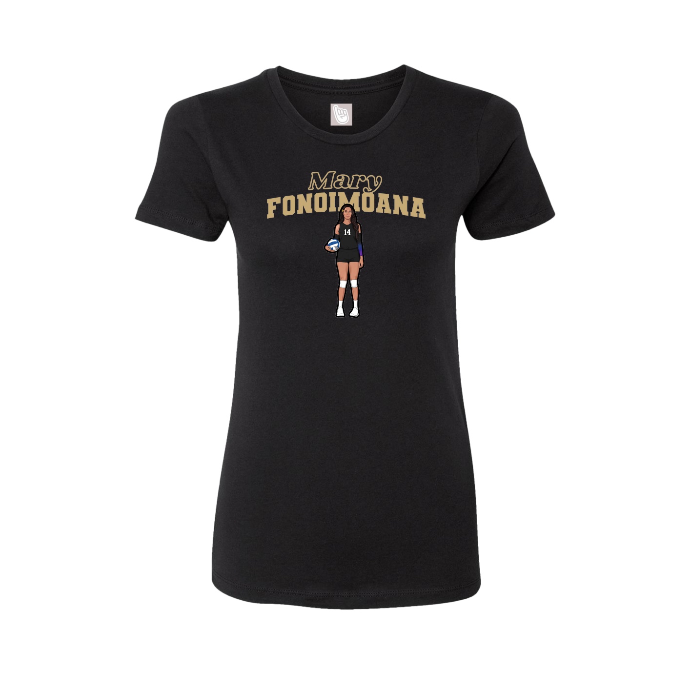 Fitted Women's Tee — Name Arch in Black