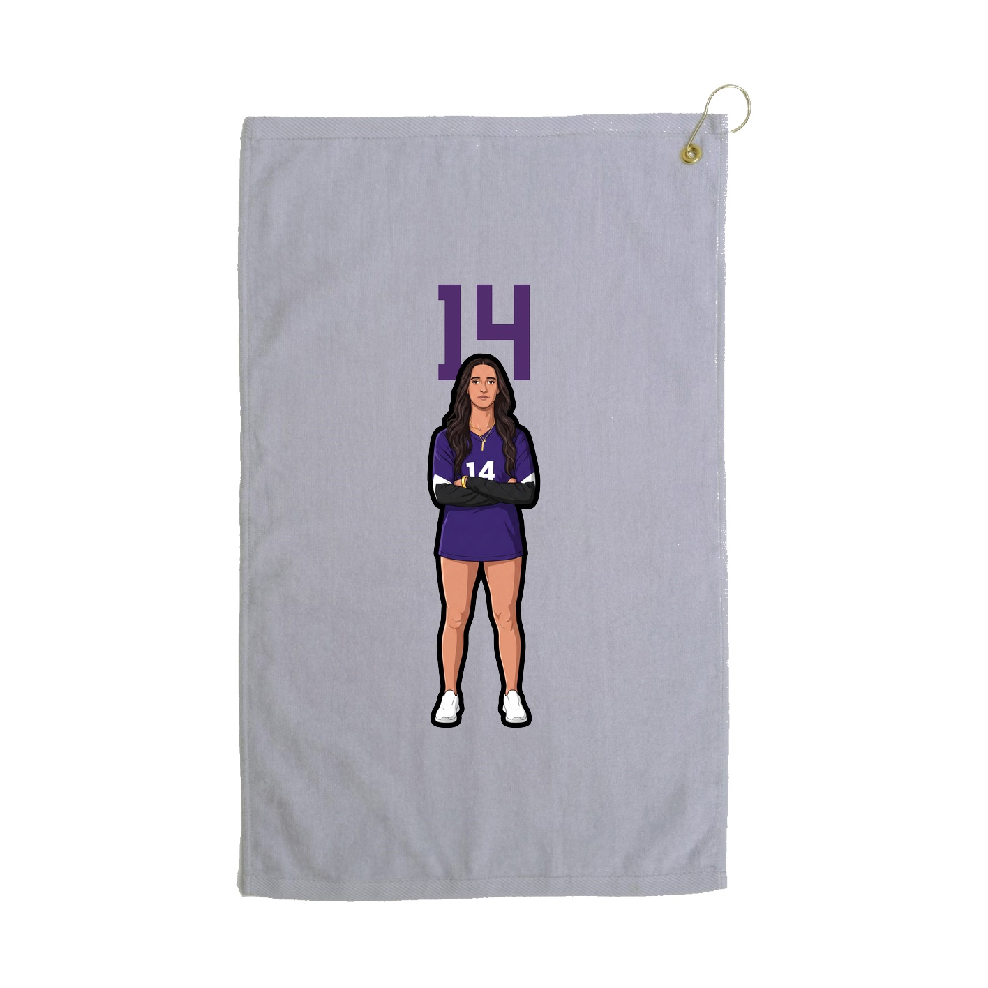 Golf Towel — Number Top in Grey
