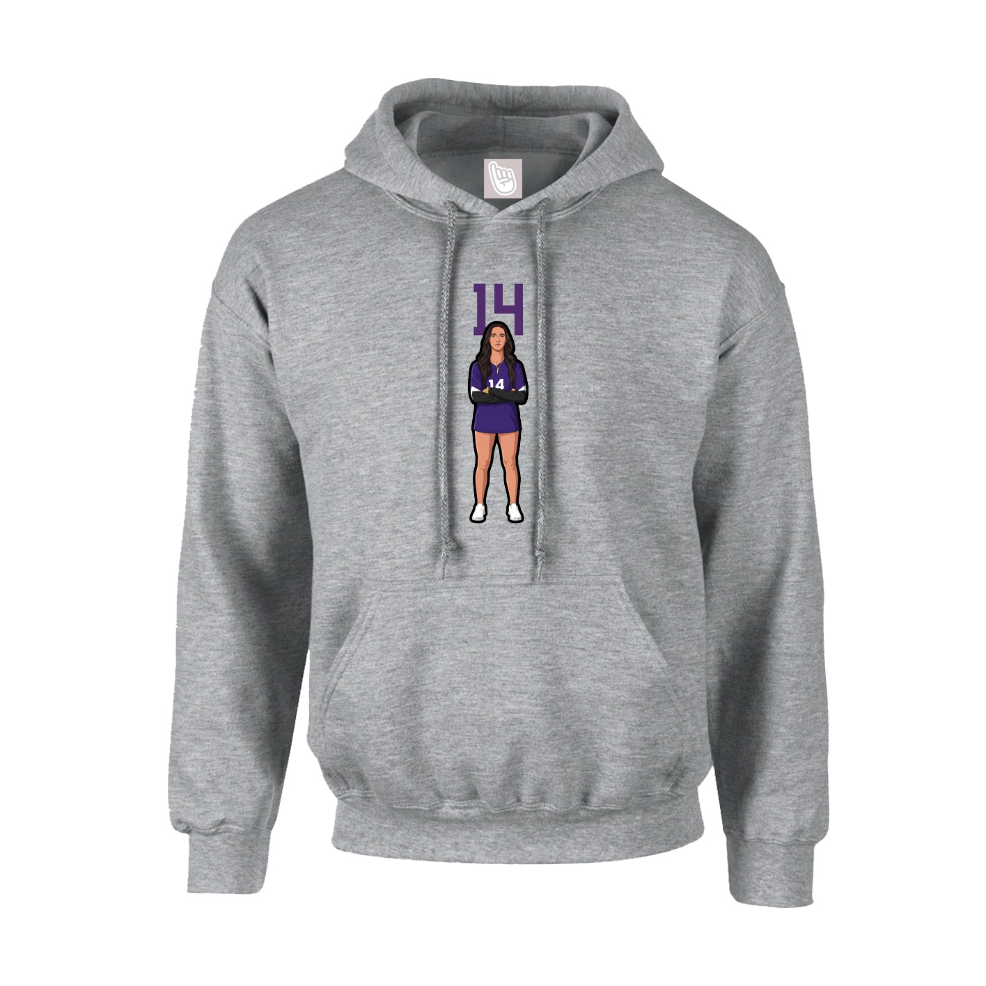 Youth Hoodie — Number Top in Grey