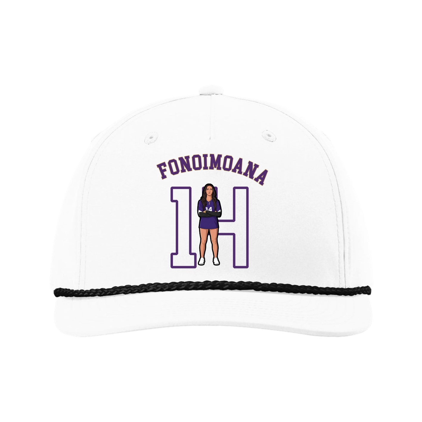 Five-Panel Classic Rope Cap — Shirsey Arch in White