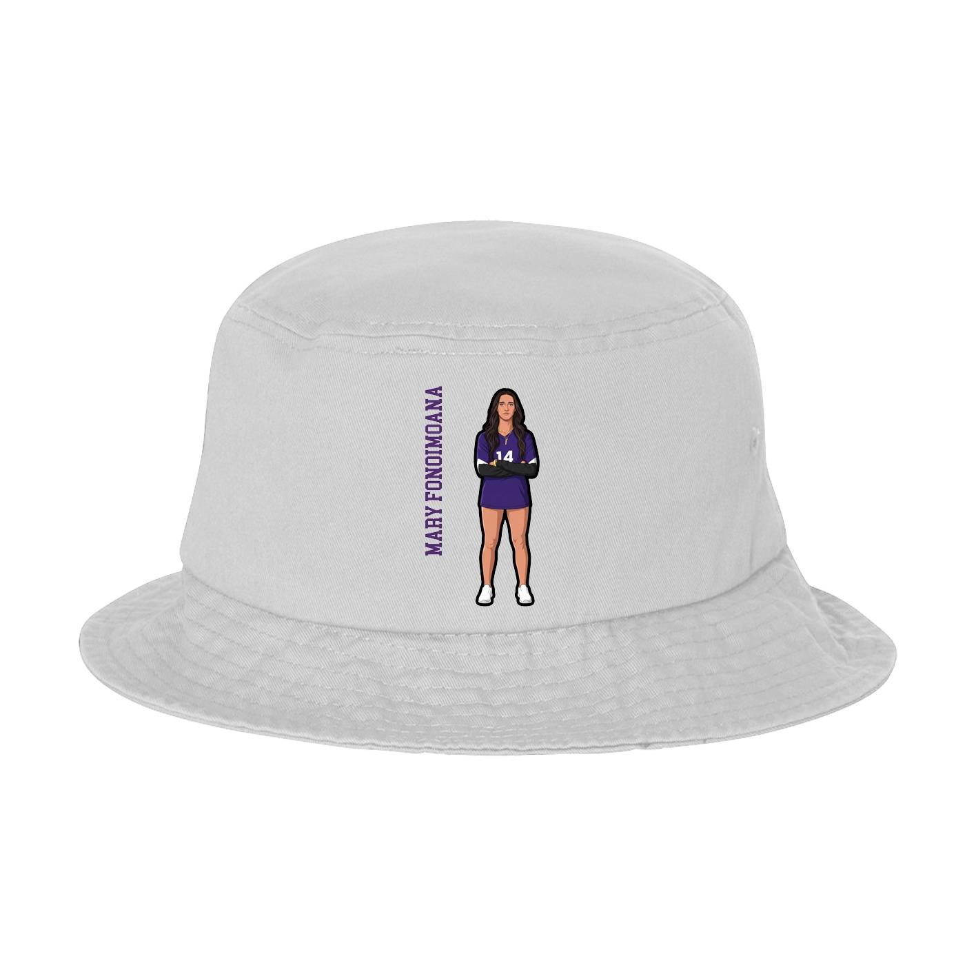 Bucket Cap — Name Vertical in White