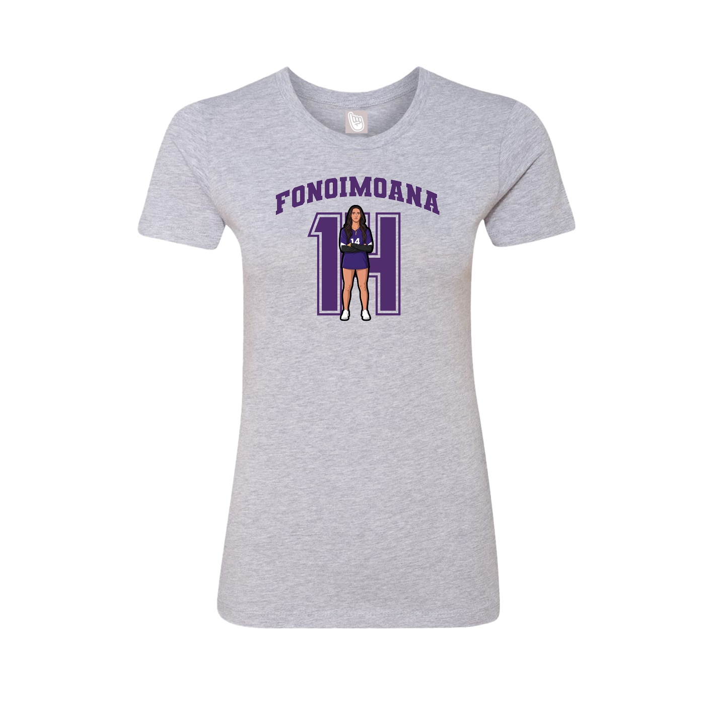 Fitted Women's Tee — Number in Grey