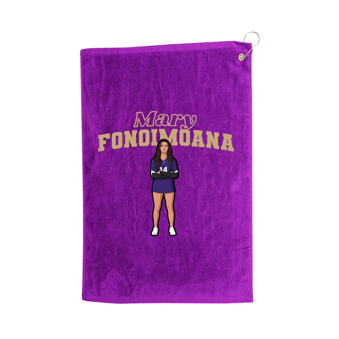 Golf Towel — Name Arch in Purple