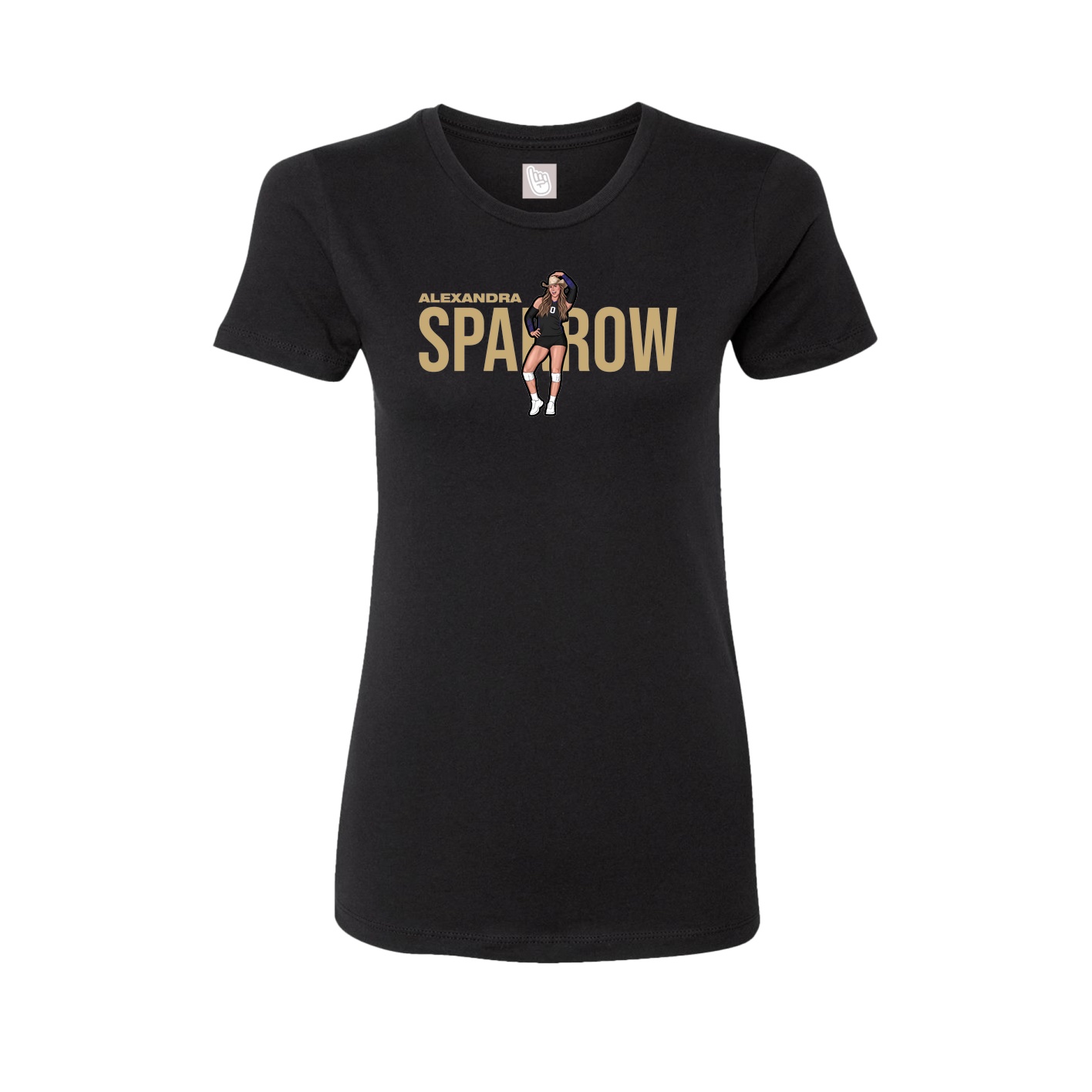 Fitted Women's Tee — Player Name in Black