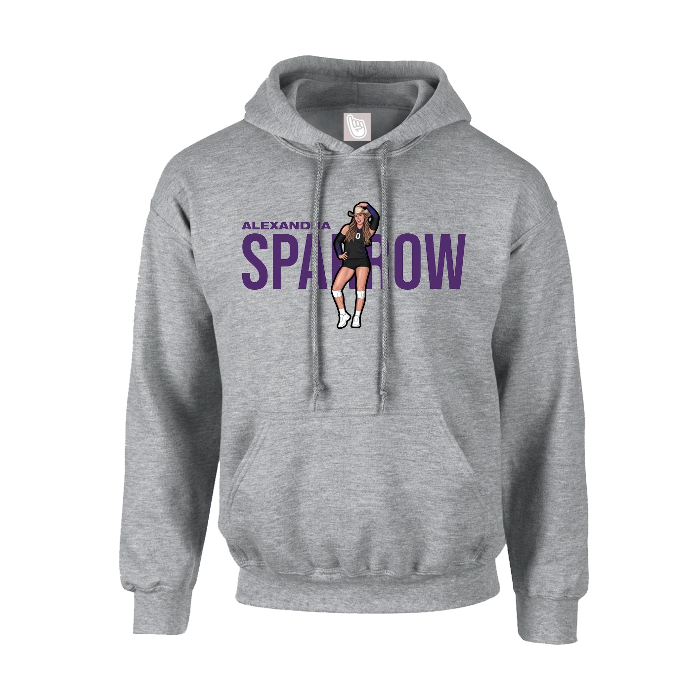 Youth Hoodie — Player Name in Grey