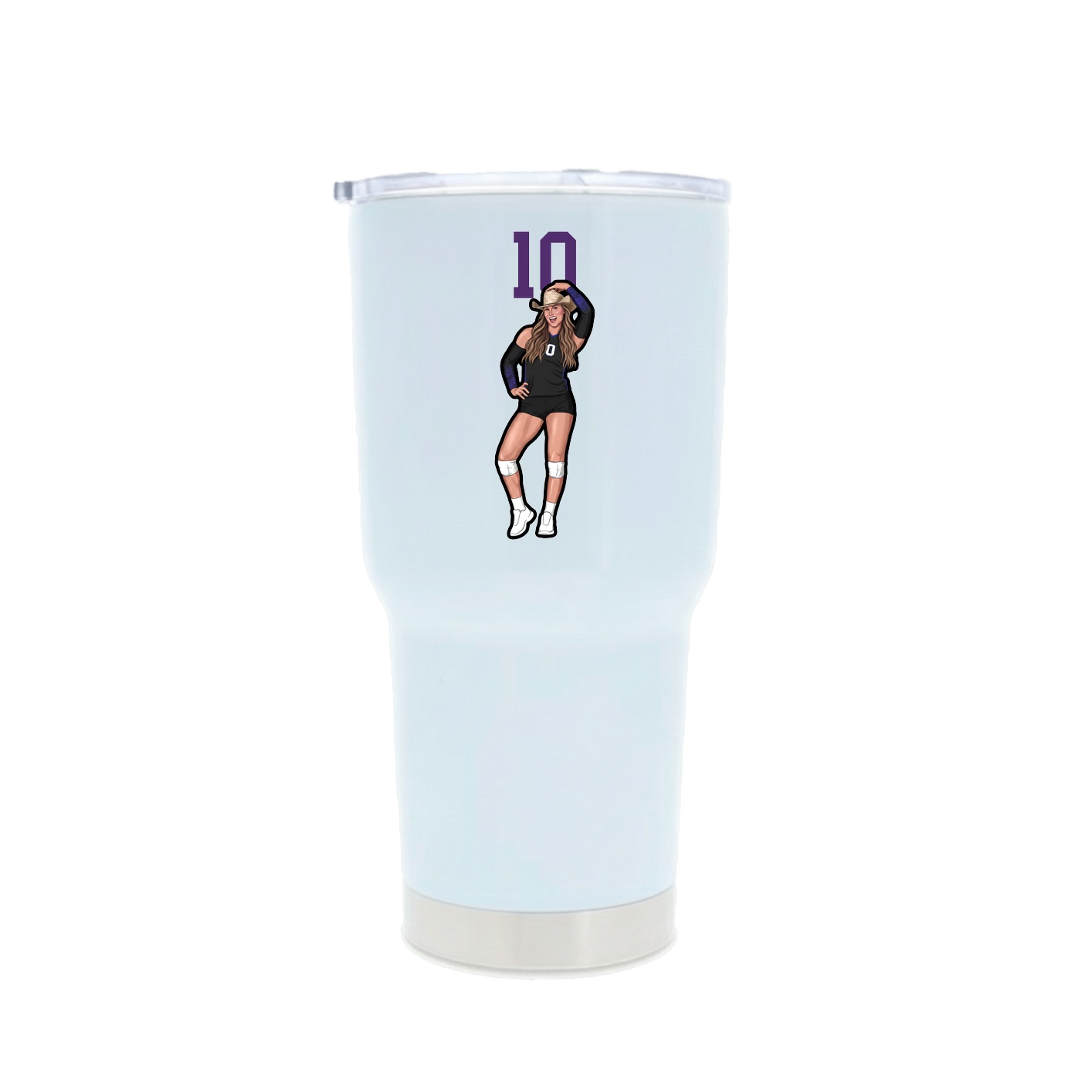 30oz Stainless Steel Tumbler — Number Top in White