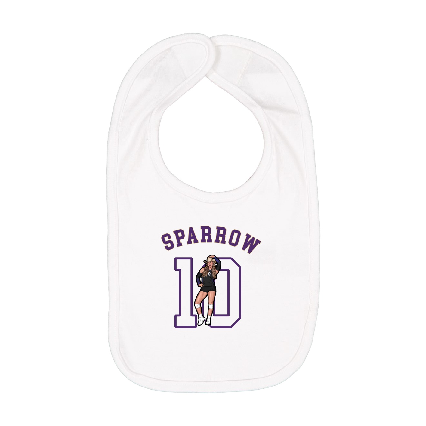 Infant Bib — Shirsey Arch in White