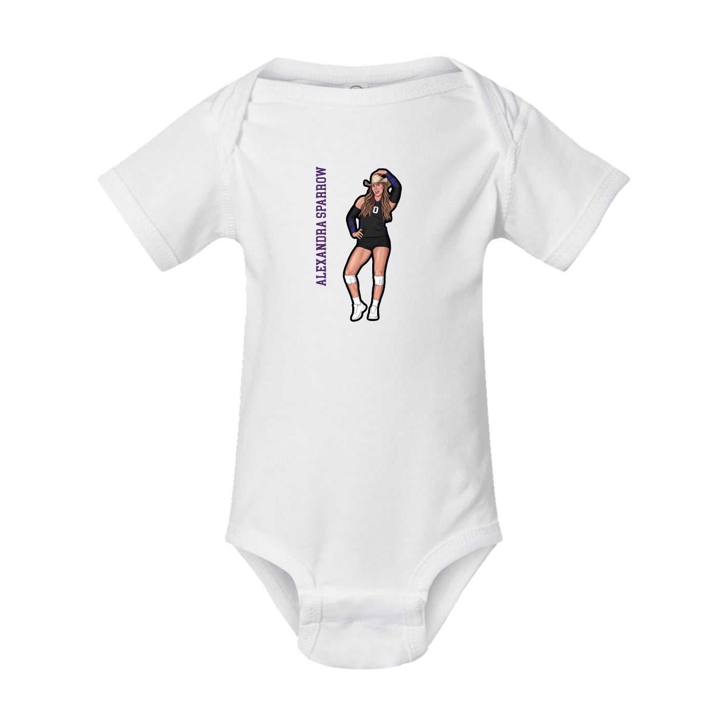 Baby Onesie — Name Vertical in White