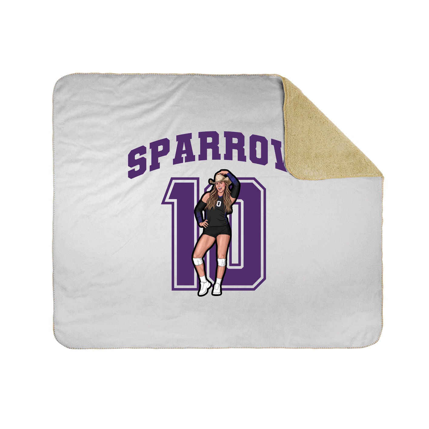 Throw Blanket — Number in White
