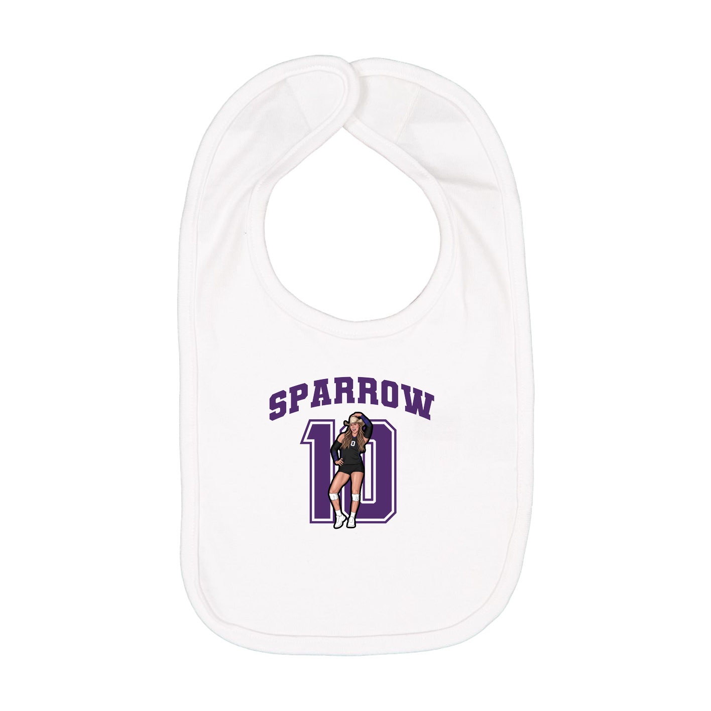 Infant Bib — Number in White