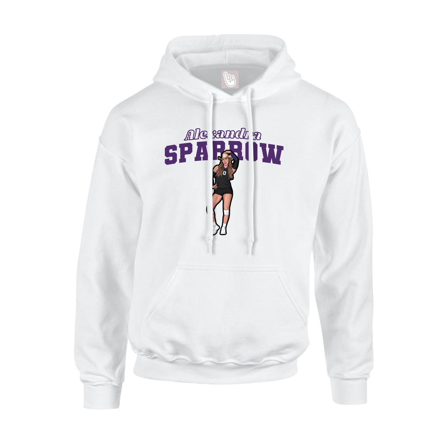 Youth Hoodie — Name Arch in White