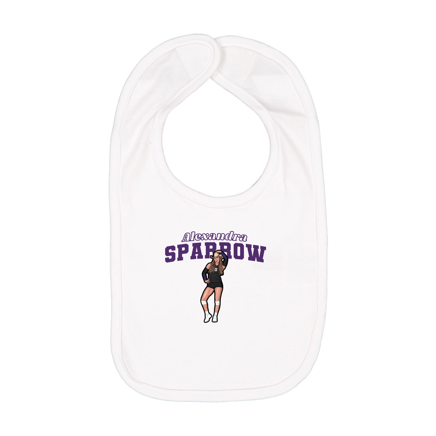 Infant Bib — Name Arch in White