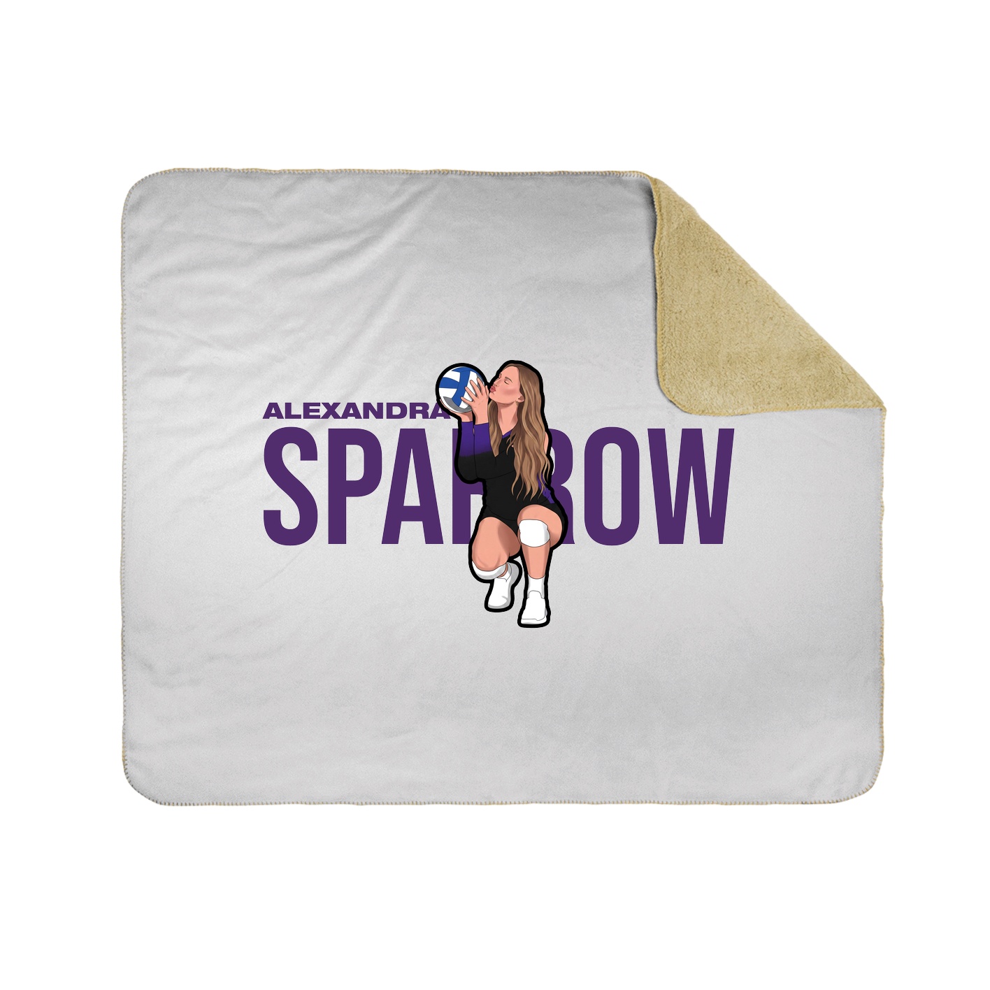 Throw Blanket — Player Name in White