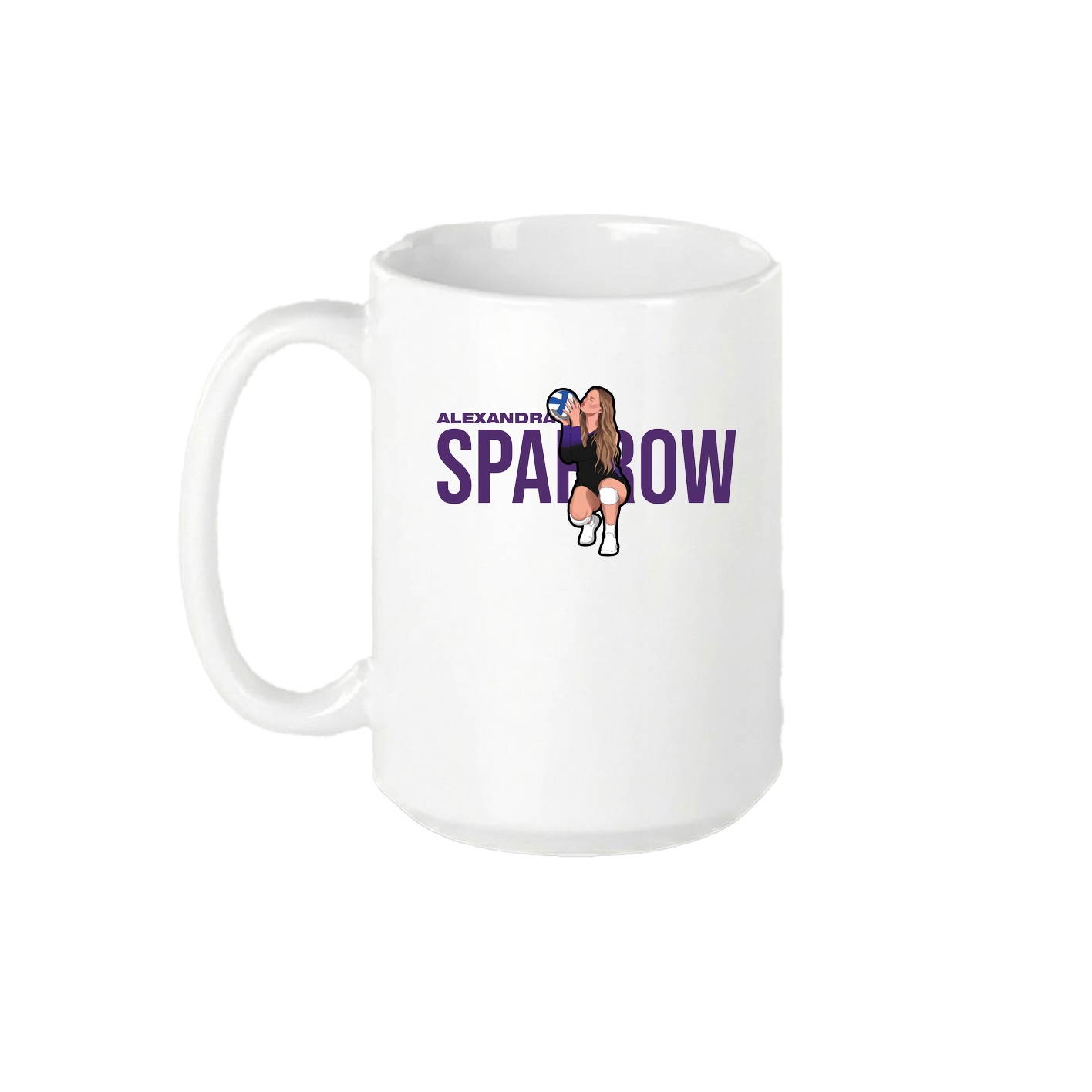 15oz Coffee Mug — Player Name in White