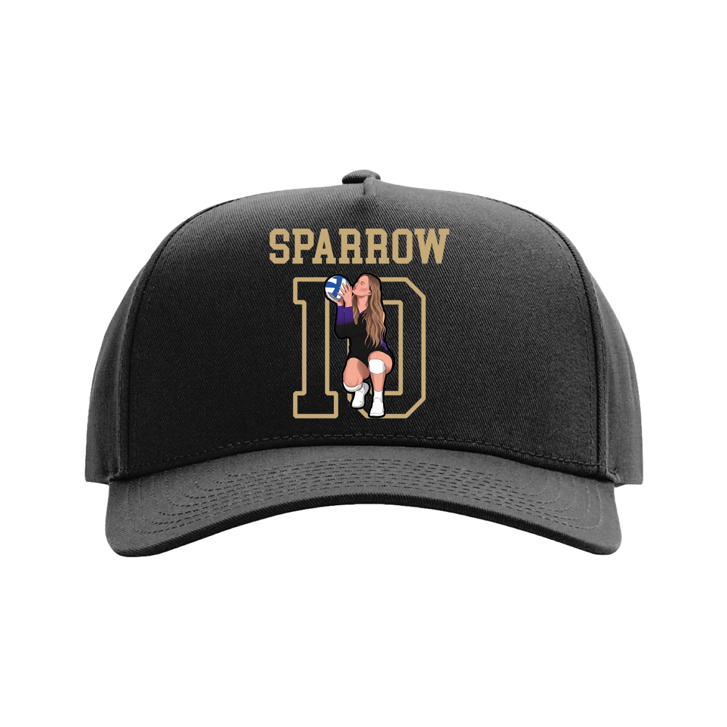 Full Fabric Five-Panel Champ Cap — Shirsey in Black