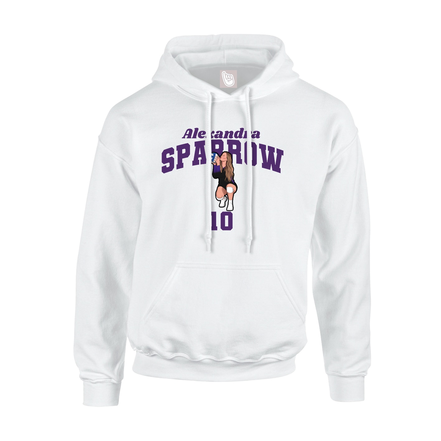 Hoodie — Signature Arch in White