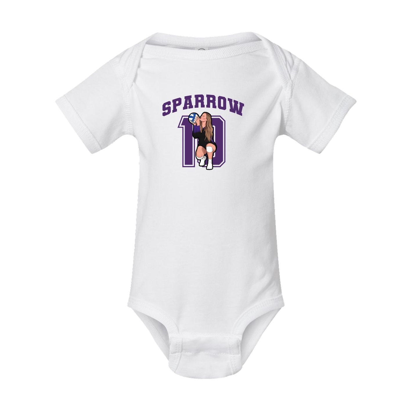 Baby Onesie — Number in White