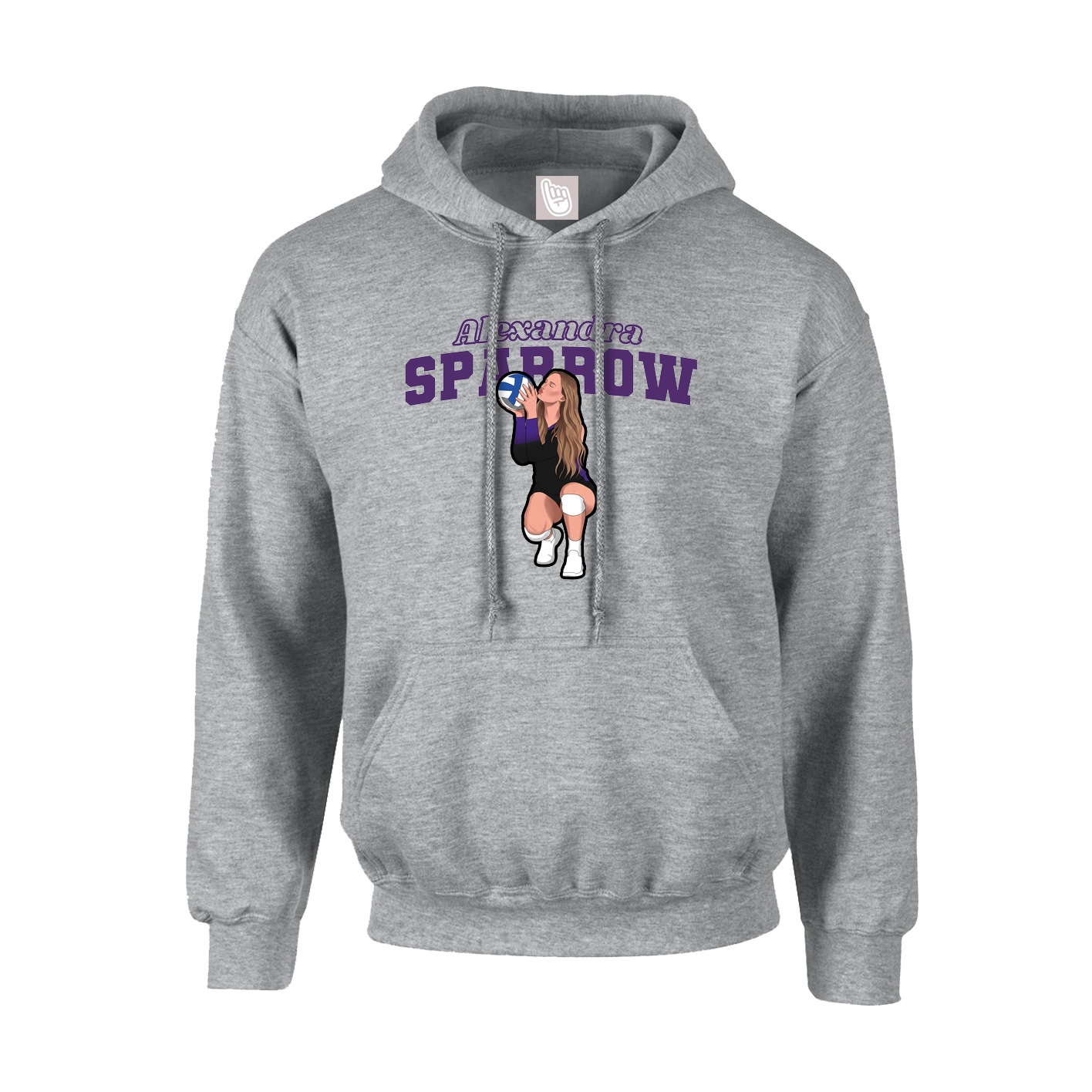 Hoodie — Name Arch in Grey