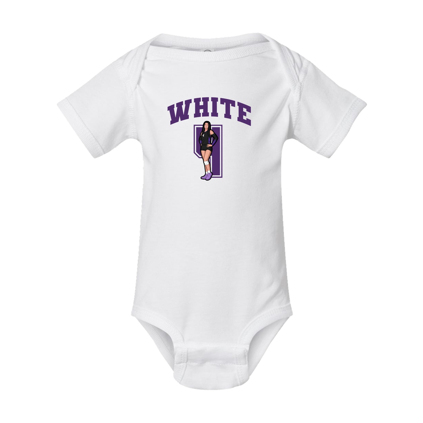 Baby Onesie — Number in White