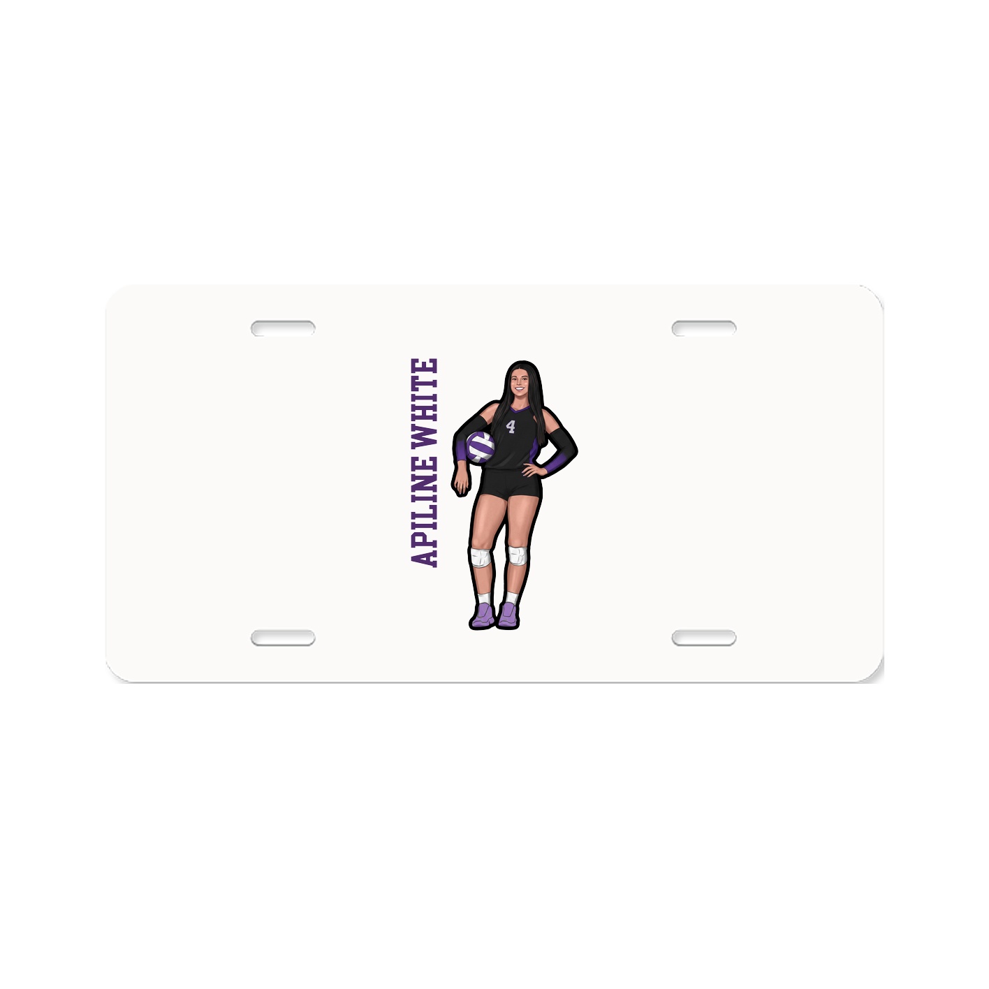 License Plate — Name Vertical in Classic