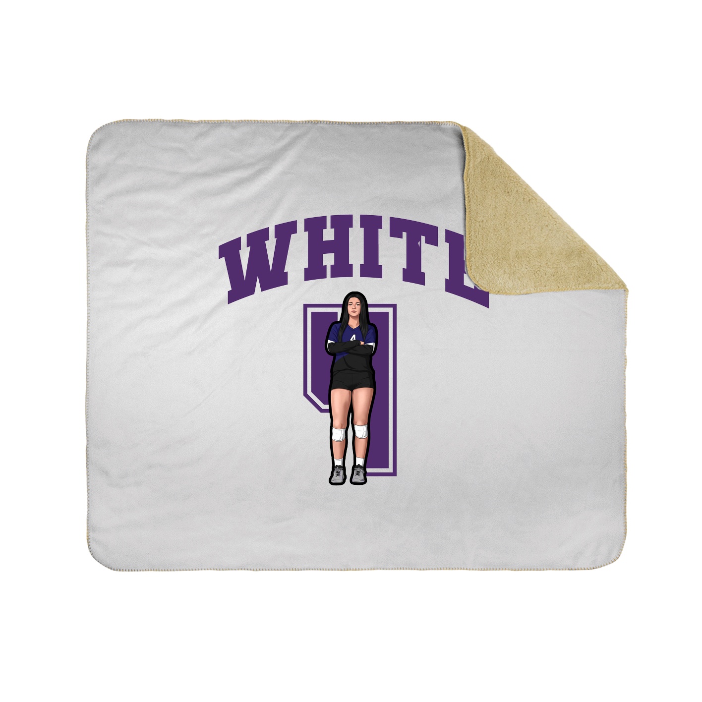 Throw Blanket — Number in White