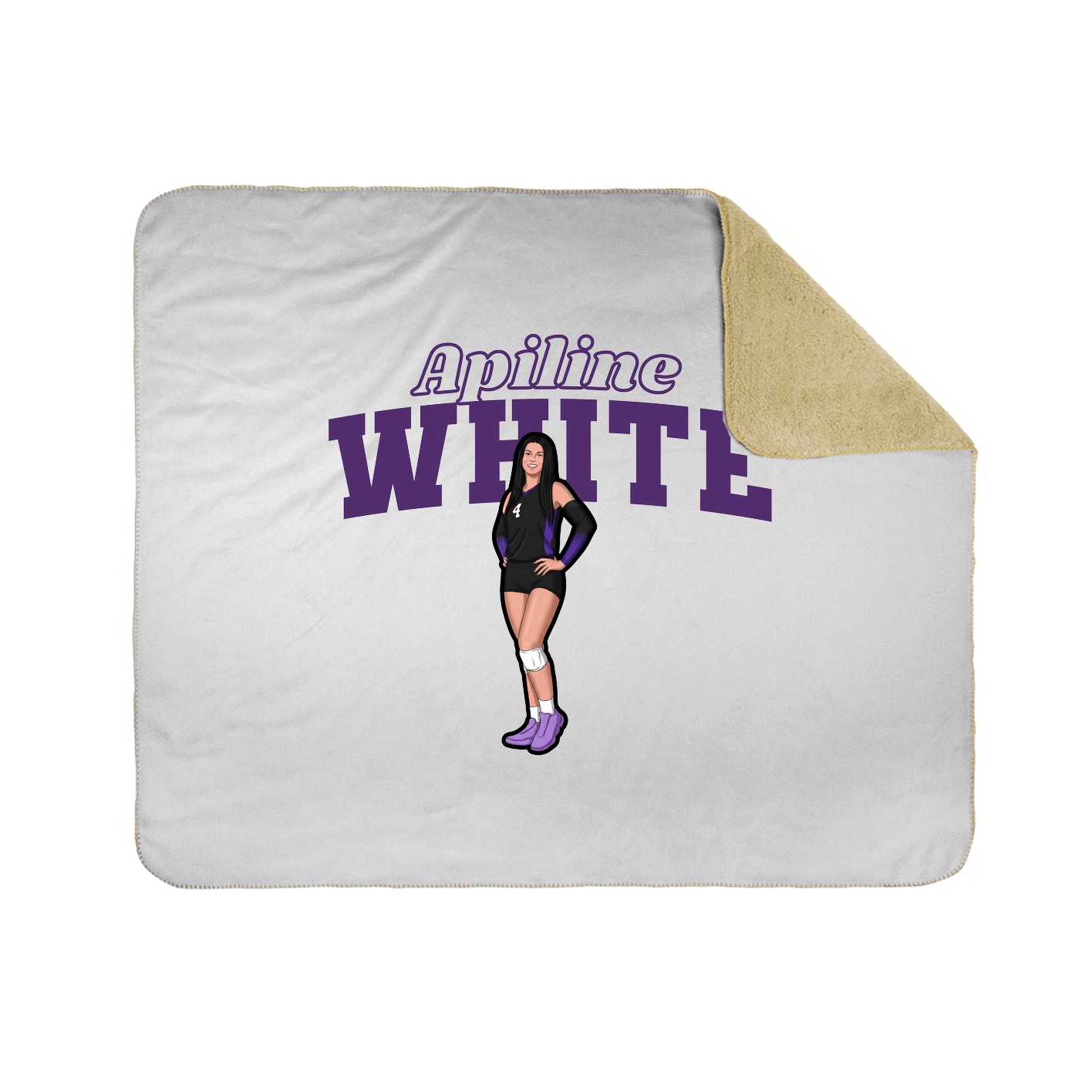 Throw Blanket — Name Arch in White