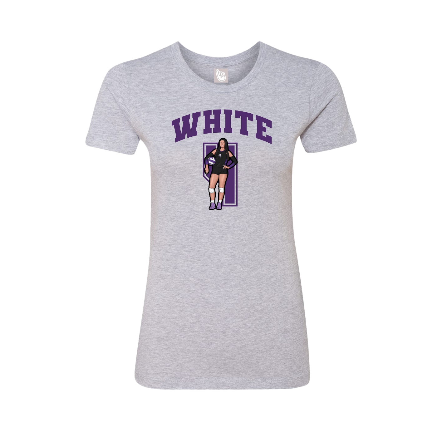 Fitted Women's Tee — Number in Grey