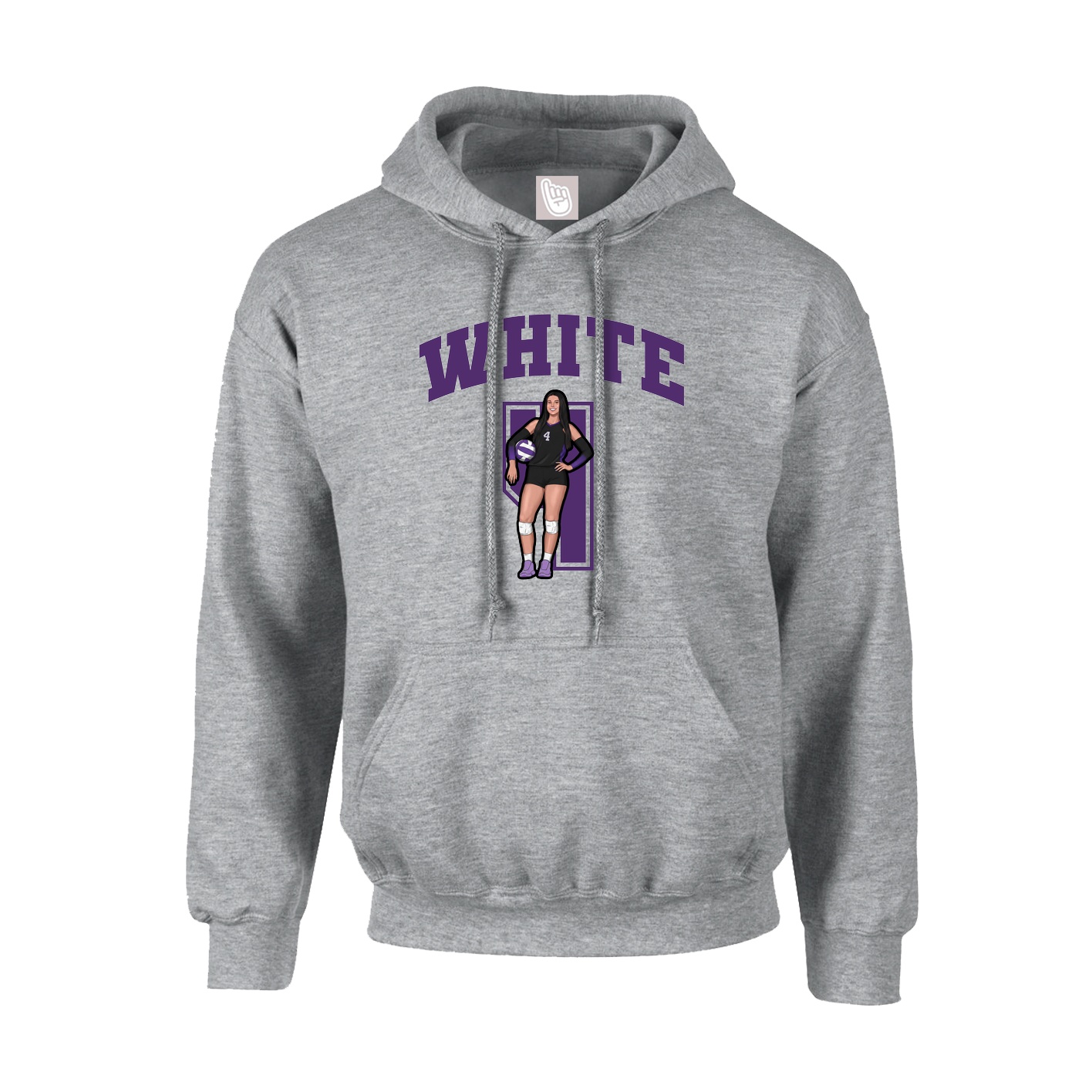 Hoodie — Number in Grey