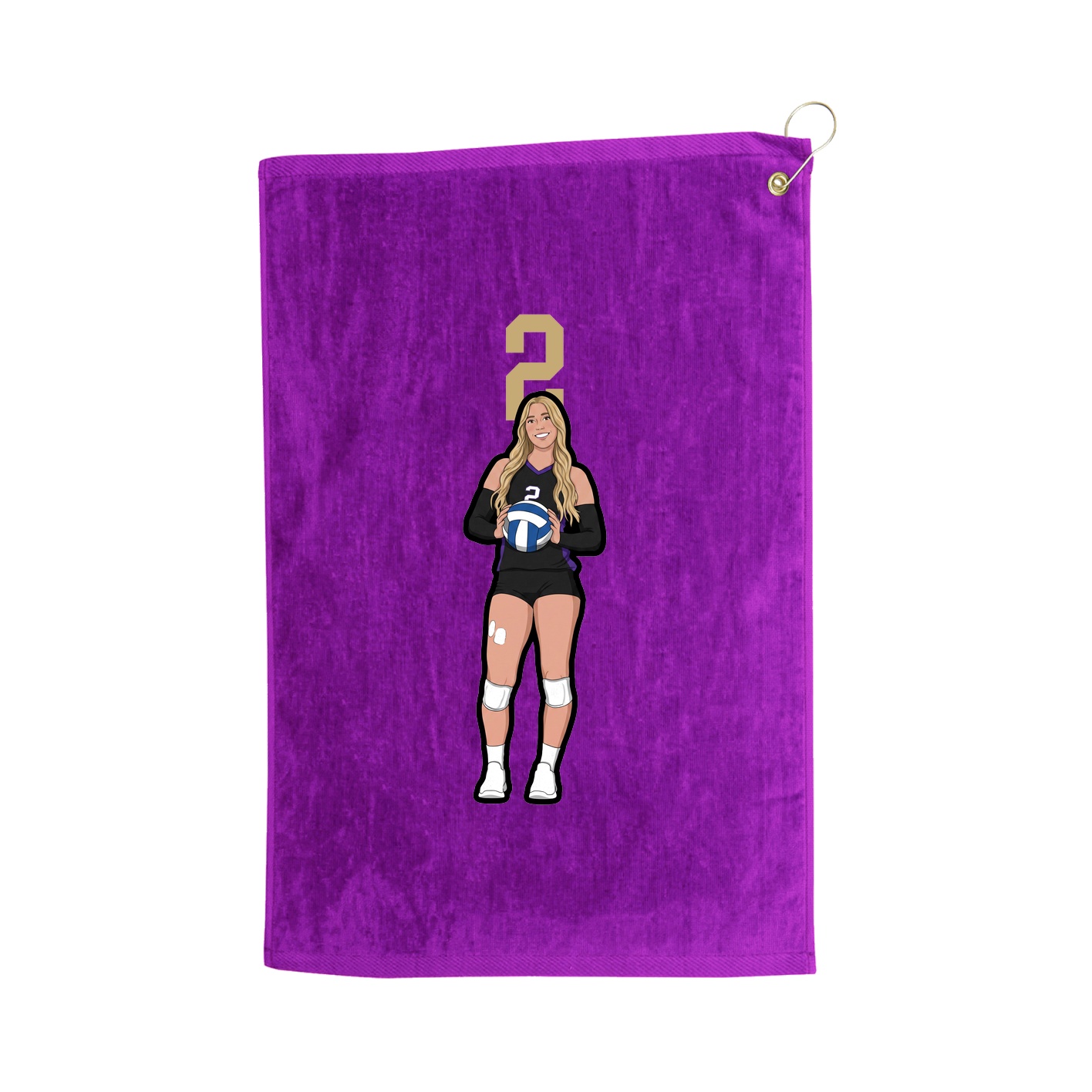 Golf Towel — Number Top in Purple