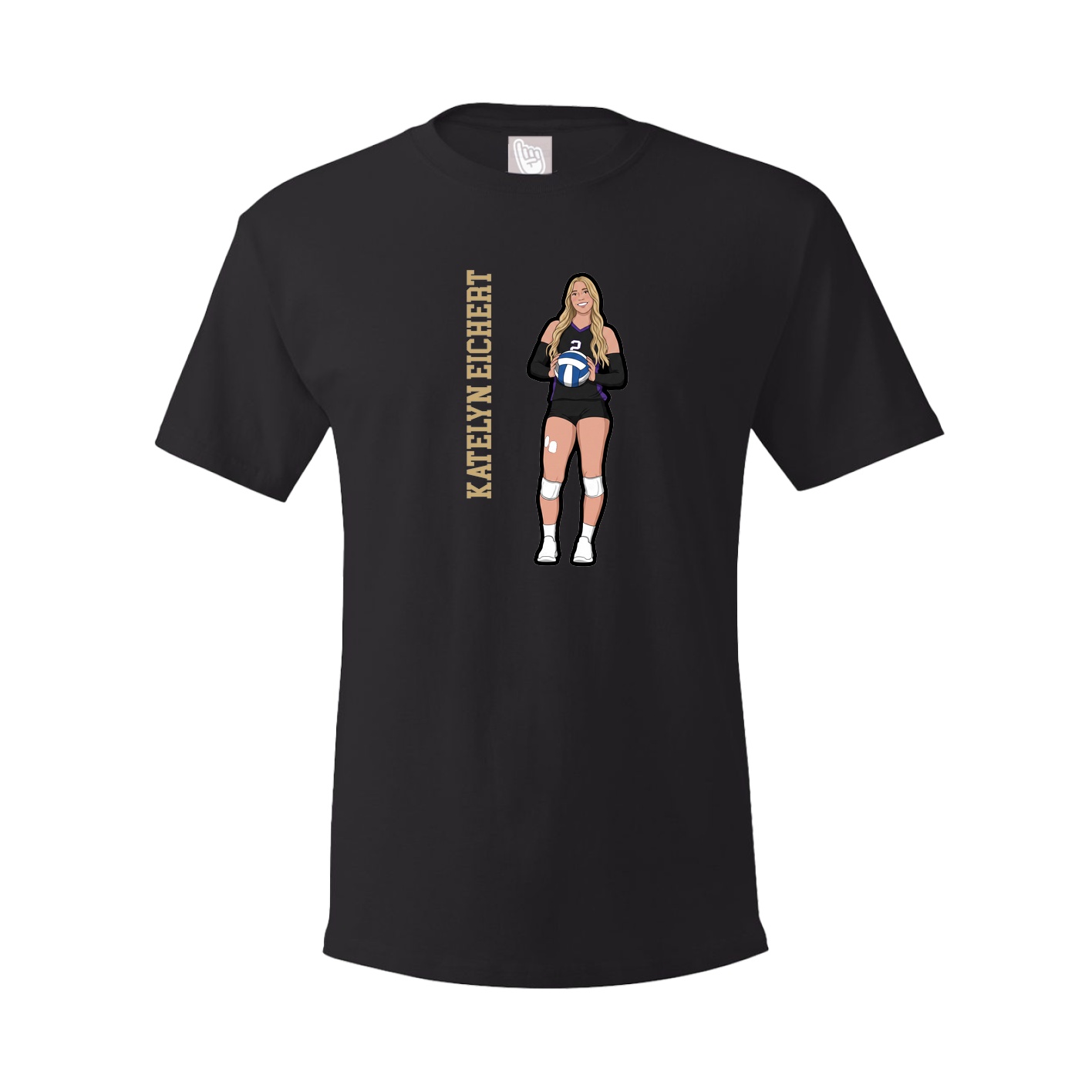 Youth Tee — Name Vertical in Black