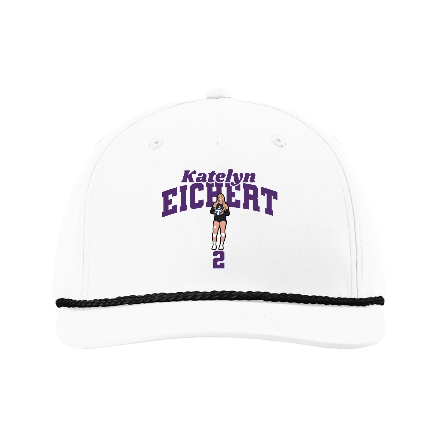 Five-Panel Classic Rope Cap — Signature Arch in White